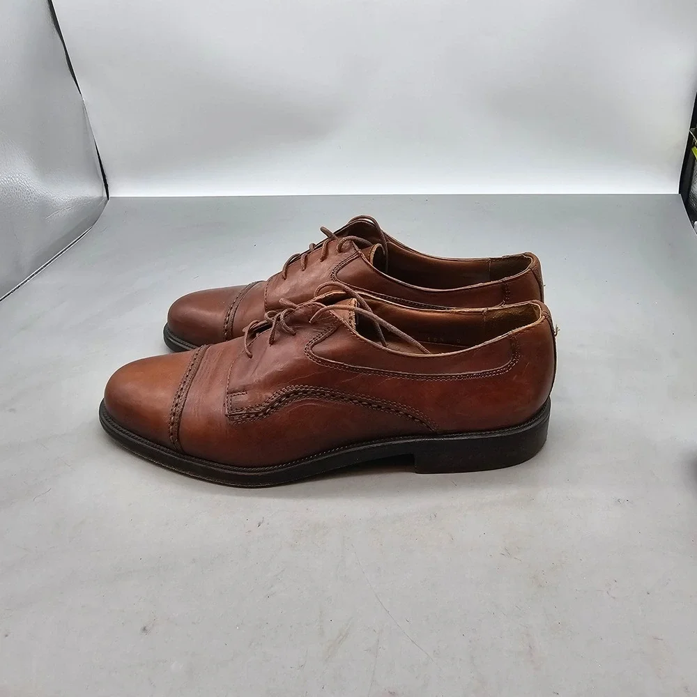 Cable & Co Men Control Structure Cap Toe Oxford Brown Leather Made in Italy 10.5